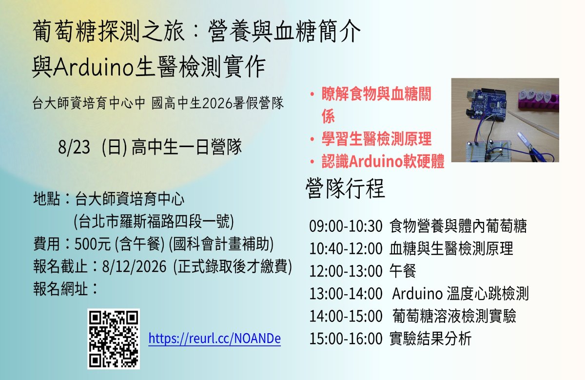 葡萄糖探測之旅：營養與血糖簡介與Arduino生醫檢測實作